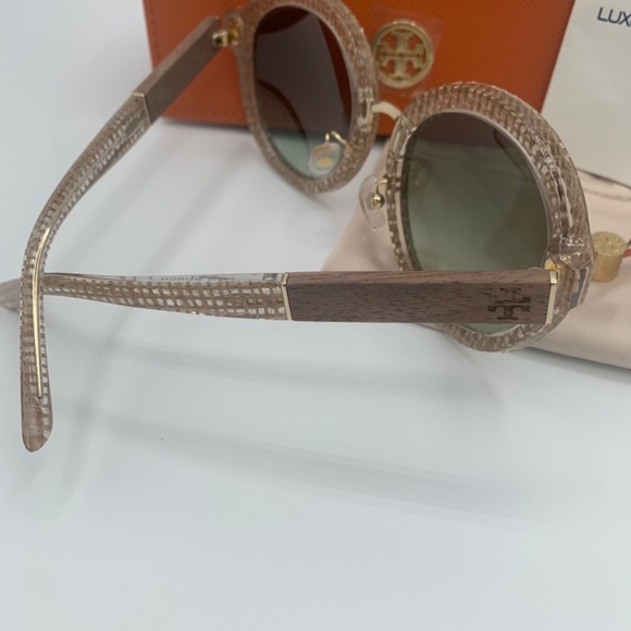 Tory Burch Crystal on Raffia Sunglasses (New) main image 5